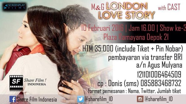 SCP_Films's tweet photo. Jgn lupa besok nonton @londonlovefilm di Plaza Ramayan Depok ya biar ketemu sama CAST nya, siapa tau dpt gelang :p https://t.co/K5JzKmb5ro