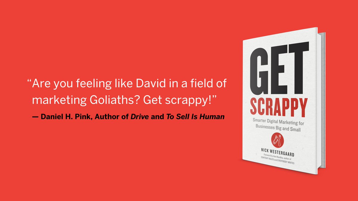 NickWestergaard's tweet photo. Marketing is changing rapidly. Don't get frustrated. #GetScrappy. Pre-order my book now at https://t.co/L2NXv2oF5j. https://t.co/eXZDl2eWiS