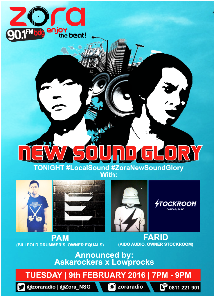 Tonight #LocalSound #NewSoundGlory @zoraradio w <a href="/askaROCKERS/">Aska Pratama</a> x @lowprocks ngobrol bareng <a href="/MY_aidoaudio/">Aido audio</a> &amp; <a href="/pammadssen/">irfan maulana</a>