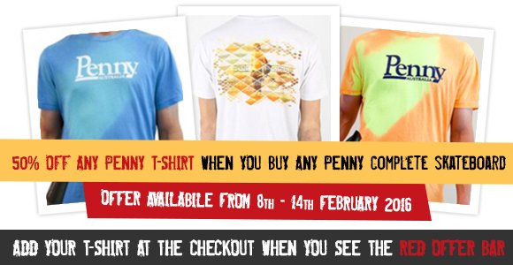 Half price #Penny t-shirt with every complete #pennyboard this week only #skate #offer