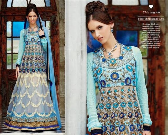 #PureGeorgette #DesignerSuit with Multihued floral and zari embroidery zardosi laces ow.ly/Y6CLM