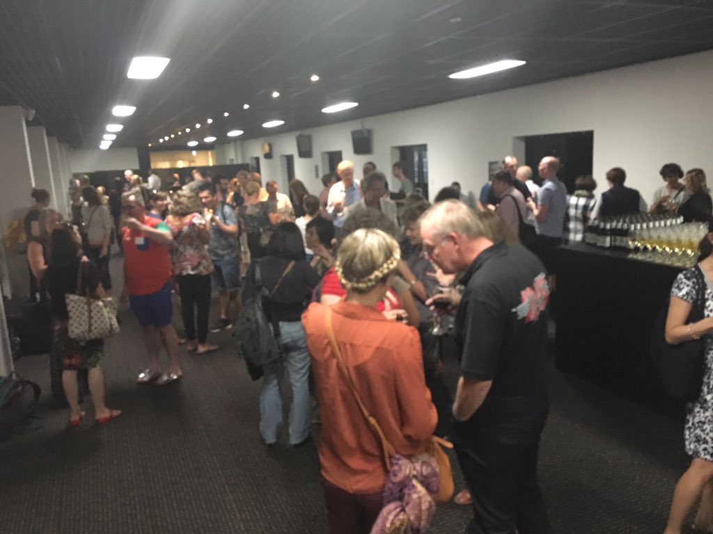 MARCSInstitute's tweet photo. It's time to mingle for #coedlfest16 attendees before #TalkingWithRobots begins @CoEDLang https://t.co/0tBBPNicnP