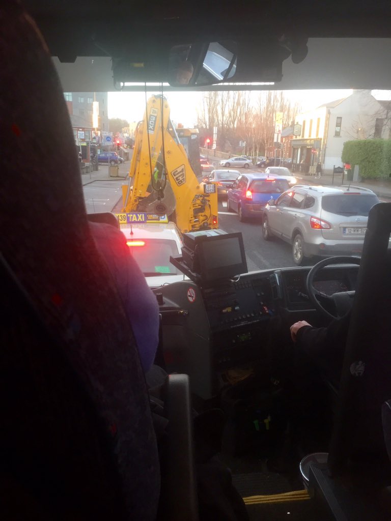 Emma_Georgina's tweet photo. Jcb in the bus lane all the way through Whitehall &amp; drumcondra #commuterlife #buslanes #sound https://t.co/s6wKEtTKJl