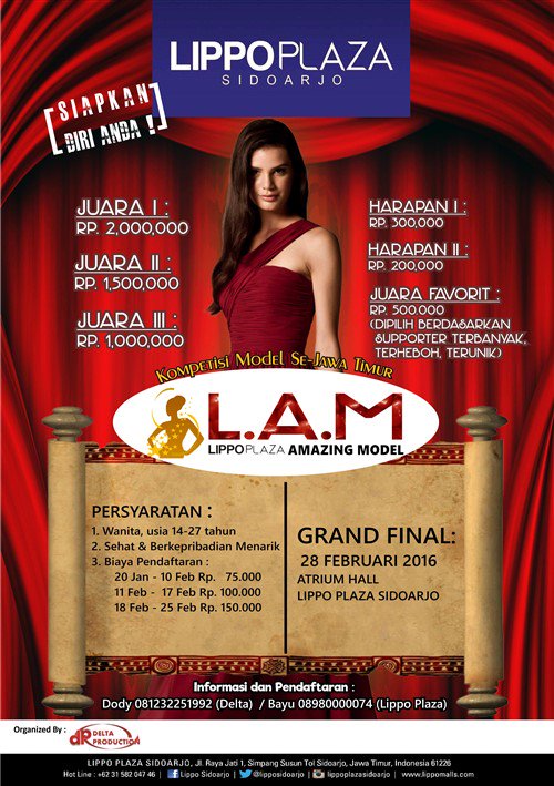 eventsurabaya's tweet photo. Lunar &amp; Love "LIPPO AMAZING MODEL" | 28 Feb’2016 12PM-Drop | At Atrium Lippo Plaza Sidoarjo | CP: 081232251992 https://t.co/39CcnMoXq2