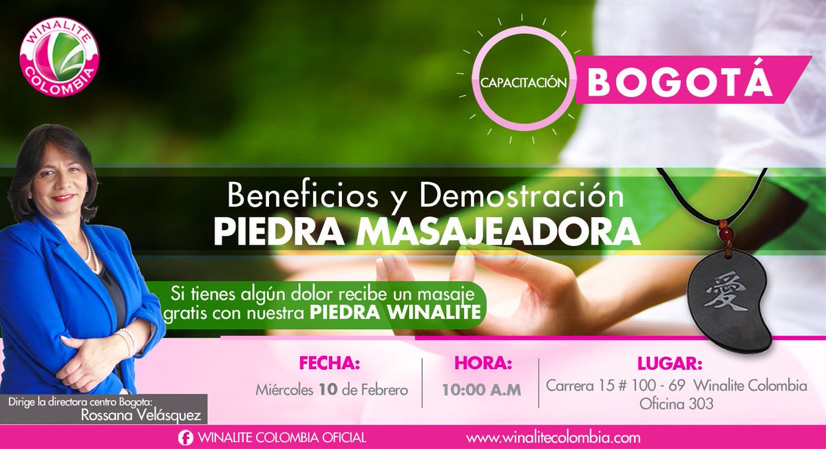 WINALITECO's tweet photo. Te esperamos mañana para aprender más de nuestra Piedra y como realizar el masaje. #UnMundoUnEquipoUnSueño https://t.co/H50NGahwTq