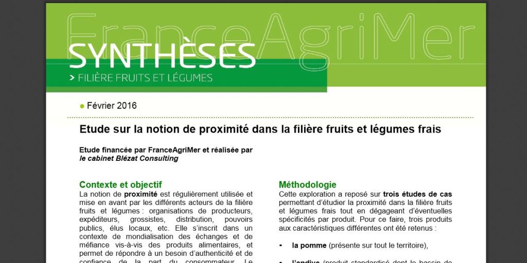 #FranceAgriMerFR Étude sur la notion de proximité dans la filière #fruit et #légume frais urlz.fr/344E