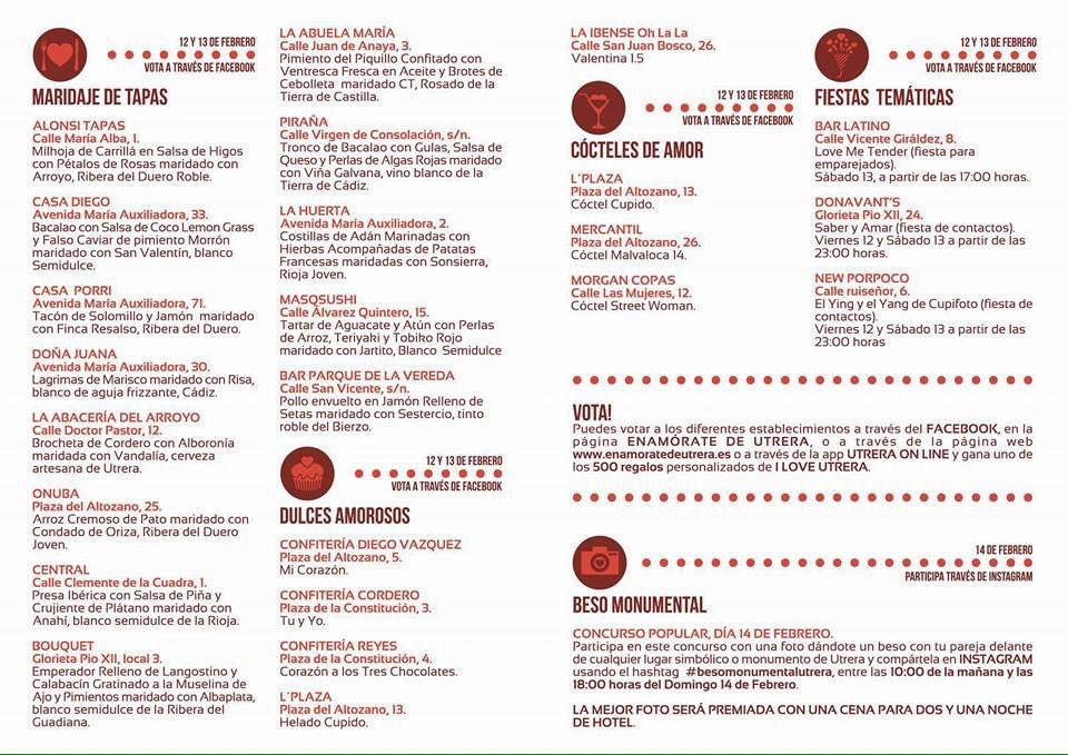 enamorateutrera's tweet photo. ¡Ve preparando tu ruta! #EnamórateDeUtrera #Utrera #SanValentín #Tapas #Sevilla #Coctel #Fiesta https://t.co/k8ZVRw90dQ