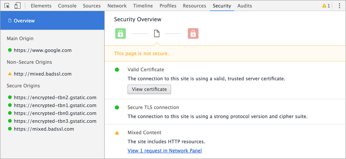 ukrinsoft's tweet photo. Google brought to the light a security panel for Dev Tools of Chrome 48! 
https://t.co/1E0l7MZbf6

#Chrome48 #WebDev https://t.co/5XsETfXvCx