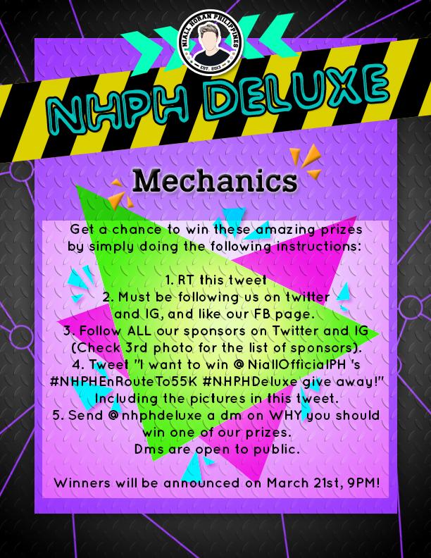 NiallOfficialPH's tweet image. Join #NHPHDeluxe as the last stop for #NHPHEnRouteTo55K and get a chance to win amazing prizes!💕

Full deets here: