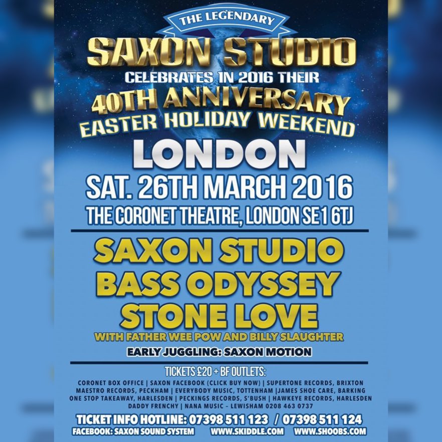 Saxon Studio 40th Anniversary Get Your Tickets For London Below: skiddle.com/whats-on/Londo…