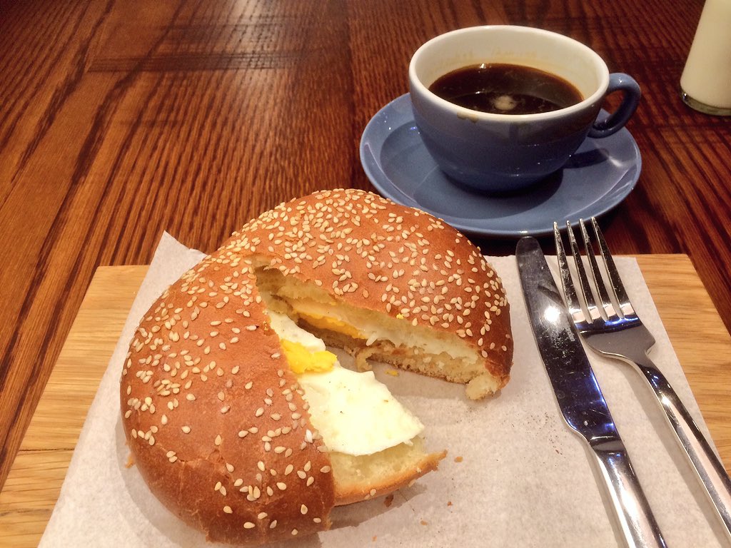 On a cold morning; <a href="/PeacockCafe_Dub/">Peacock Cafe</a> a breakfast bun and strong coffee