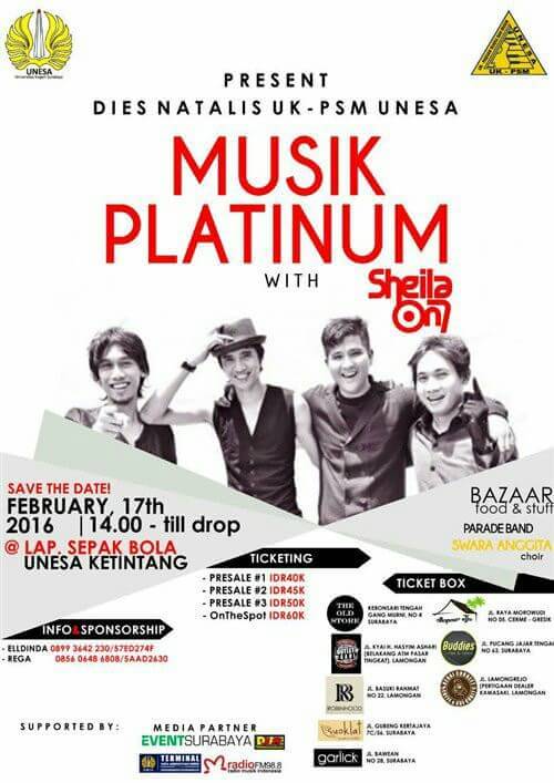 Yuk dateng ke DIES NATALIS UK-PSM UNESA. 
Info lebih lanjut : Elldinda 08993642230 atau Regi 085606486808