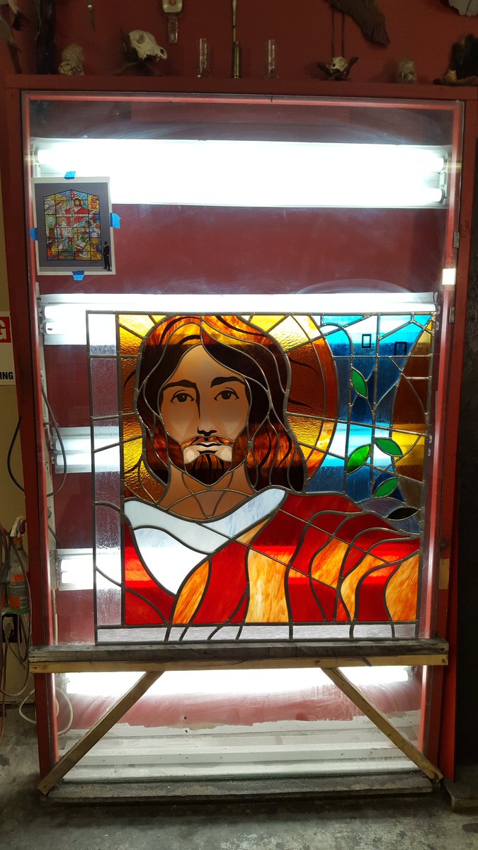 This is a #stainglass project #StudioRenaissance is working on for a Valley City Church, more on #ValleyToday