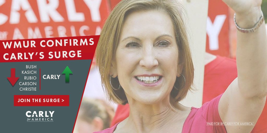 CARLYforAmerica's tweet photo. Learn why @CarlyFiorina at https://t.co/KjwzV3Mk5e #JoinTheSurge https://t.co/MY5NQ5A6Qk