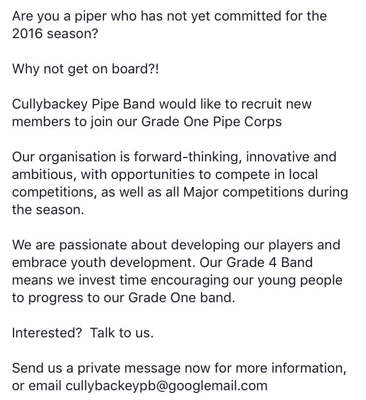Cullybackey PipeBand tweet media