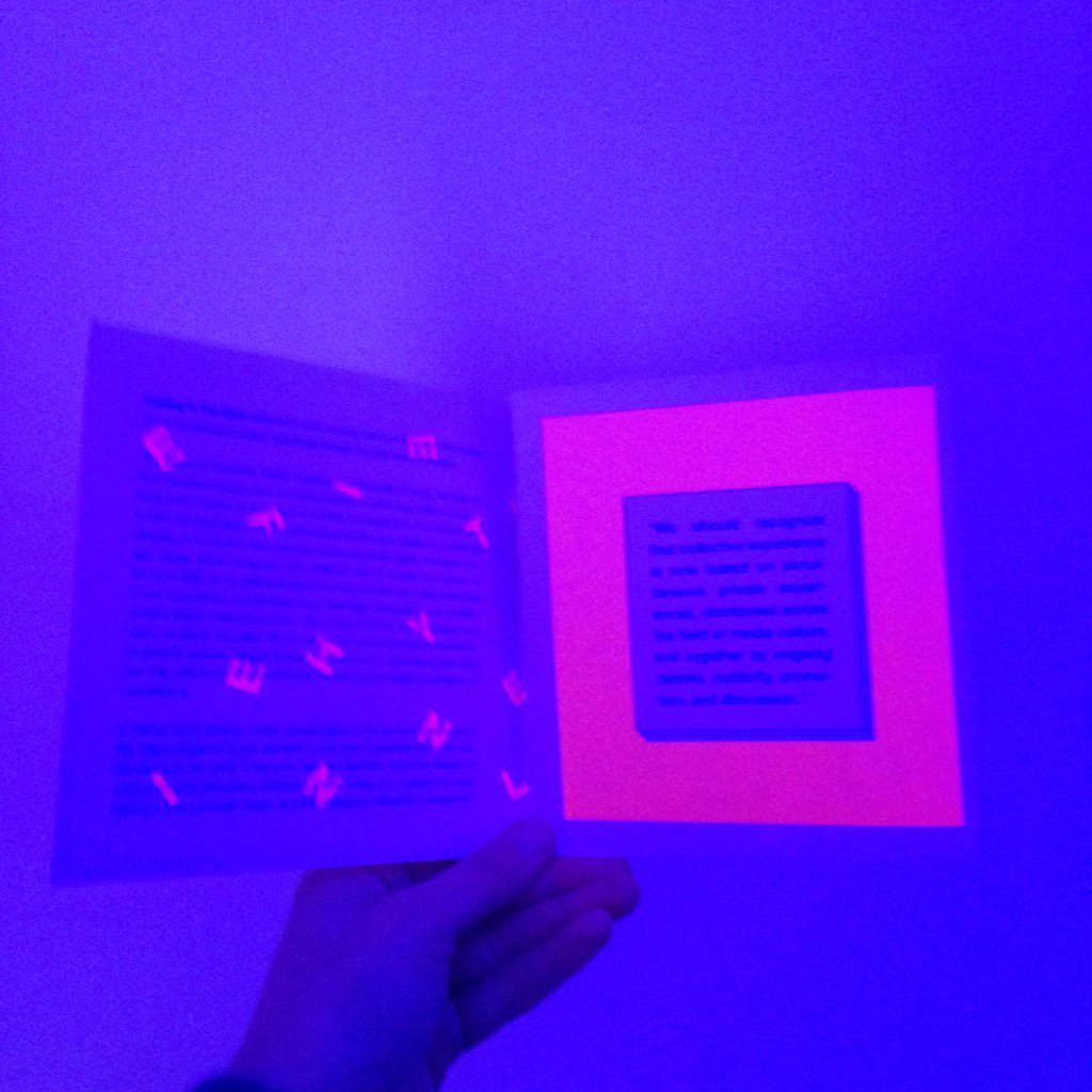 Tenderpixel's tweet photo. 'Feeling in the Eyes' #fluorescent #exhibitionguide visit the show Wednesday to Saturday, 2 to 6pm @Tenderpixel https://t.co/iWGDpAPFJ2