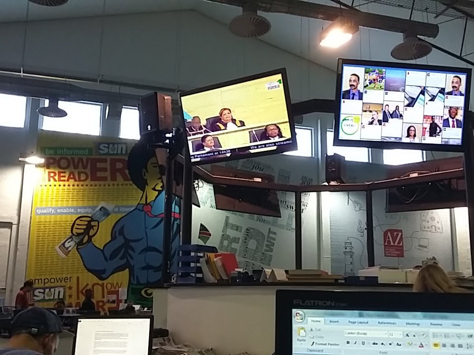 C_Alt264's tweet photo. Watching opening of #parliament from the comfort of my #newsroom @nmhmedia thnx @newsonnbc #parly2016 #NamParliament https://t.co/UsaMOVpNfM