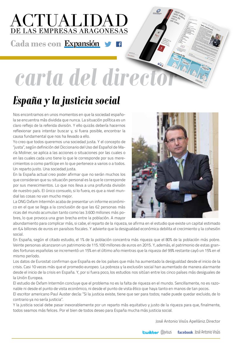 Revista_Aragon's tweet photo. ¡Hoy en los kioskos! @ilexabogados @Hispajuris @Aragonizate @jvisus @enjoyzaragoza @SoniaVillalbaL @fundacarlossanz https://t.co/SYPXlP9bhF