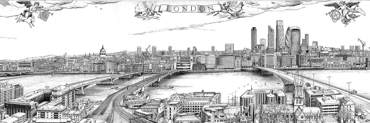 cityoflondon's tweet image. #london is redrawn - view 1616 and 2016 landscapes by #Visscher and #RobinReynolds @GuildhallArt from 20 Feb FREE