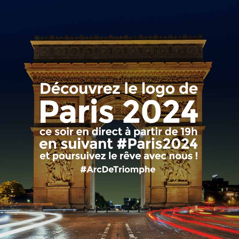 #Paris2024 dévoile son logo ce soir ! Suivez <a href="/Paris2024/">Paris 2024</a> pour découvrir le logo et poursuivre le rêve avec nous !