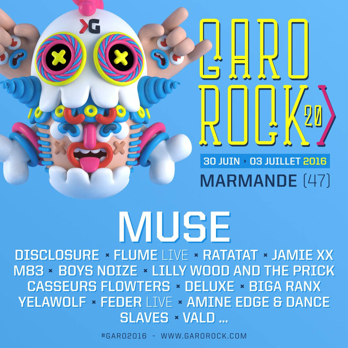 museband's tweet photo. FRANCE! Muse are headlining @garorock in Marmande on 30 June 2016. Details: https://t.co/b7bAaKEVDf #MuseDrones https://t.co/a3Og6sr5Db