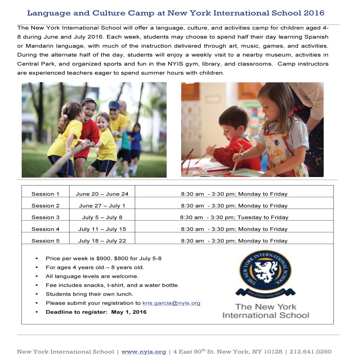 Looking for some enrichment for your child this summer? Check out the Language and Culture Camp at NYIS!