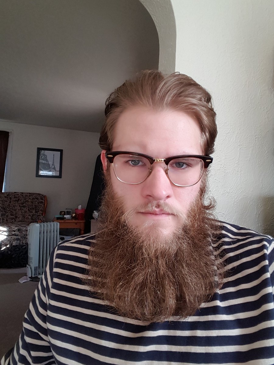 AlexBurton's tweet photo. Was actually going to cut 2 inches off my beard today until I heard ft Wayne is having a beard and mustache comp https://t.co/vURMo8a704