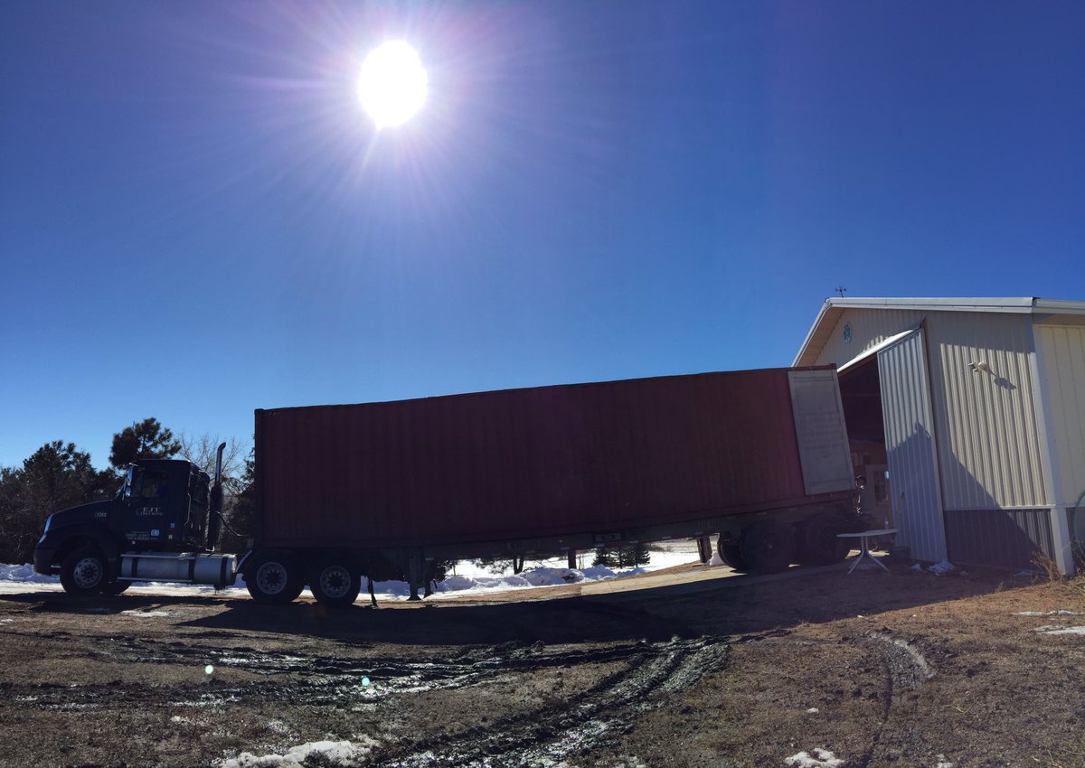 HangABunch's tweet photo. We're unloading our second 40 ft HQ container today! Can anyone guess who it's for? 😊  We'll spill the beans Friday! https://t.co/4ziNdiWMl6