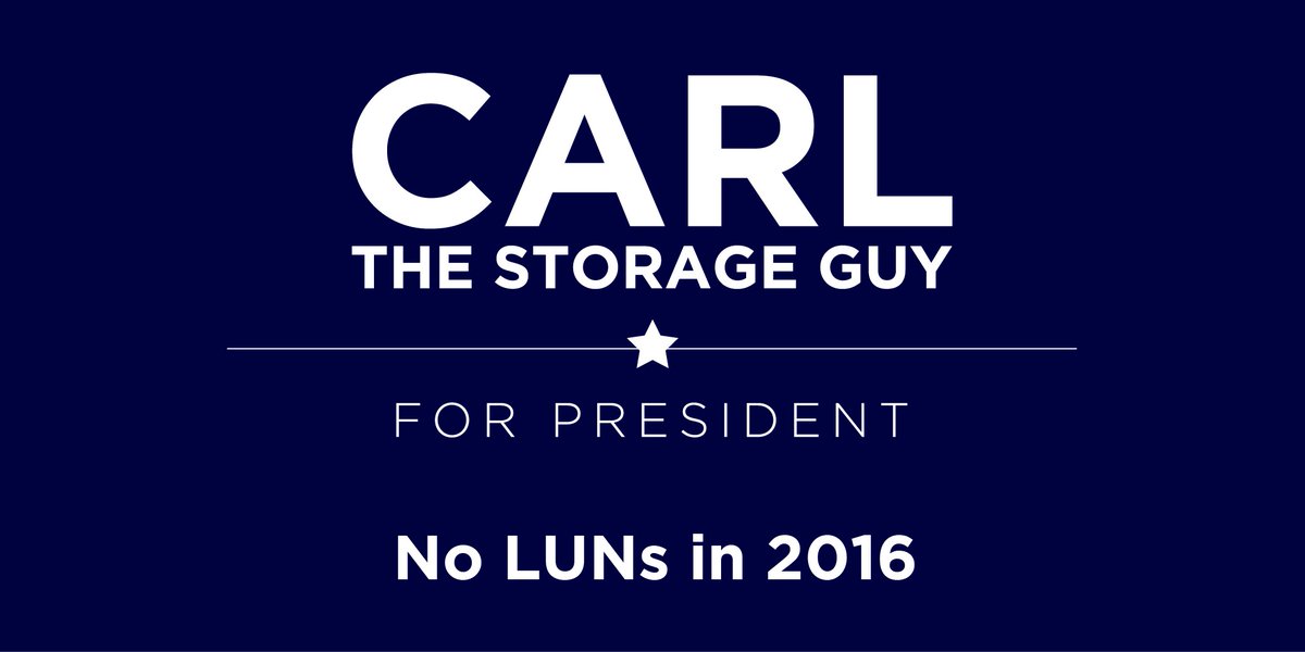 Tintri's tweet photo. Proud to endorse @CarlStorageGuy. He can #MakeStorageGreatAgain. https://t.co/RiEK4ikhMy #Carl2016 https://t.co/FOxm89WUc6