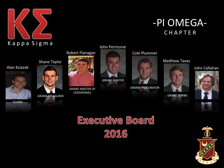 KappaSigmaSHU's tweet photo. Meet our 2016 Executive Board. Expect great things from these gents! https://t.co/YM3MQ3yWk1