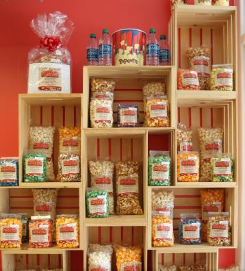 #ValentinesDay is just a few days away! Pick up some specialty kettle corn and rent a movie for a fun date night.