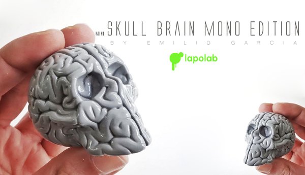 TheToyChronicle's tweet photo. Mmmm Brains! Mini Skull Brain Mono Edition By  @LapoLab Emilio Garcia​ announced #SkullBrain https://t.co/z3PdVV1j0x https://t.co/3GasNJsqVl