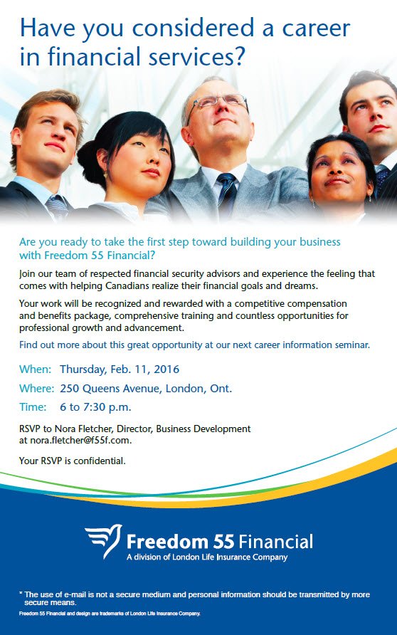 F55FCareers's tweet photo. Our #ldnont financial centre is hosting a career info seminar on February 11. RSVP today to reserve your spot! https://t.co/zcWkFXeiNV