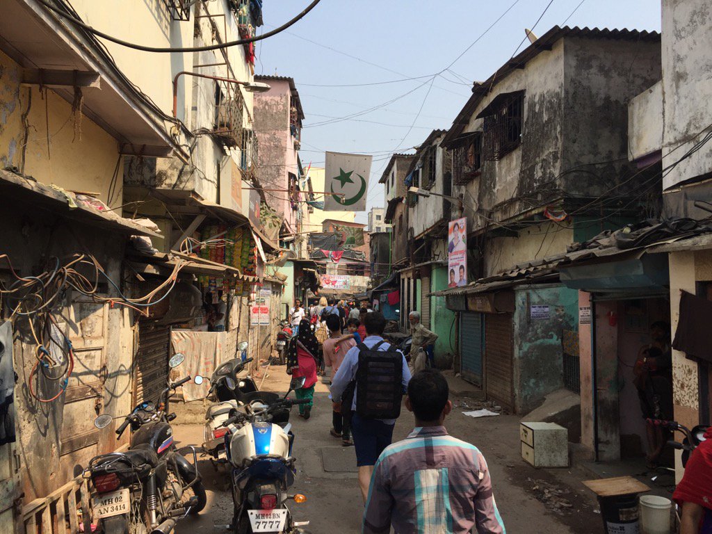 JMLankford's tweet photo. In Dharavi this afternoon. Asia's largest slum. Unlike any place I've ever been. @IITDesign #strattour https://t.co/Qjvq7bpkfD