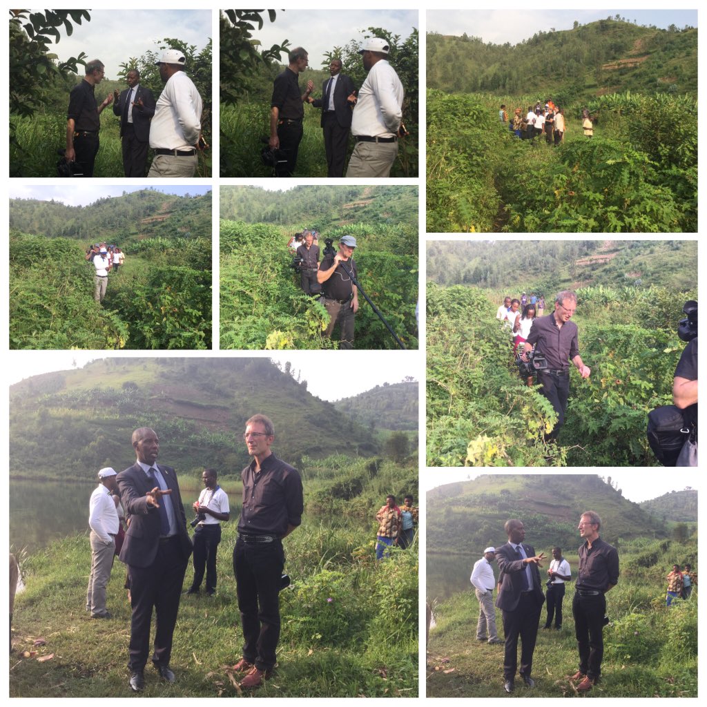 The German- Mainz guests now visiting the site where the German warship was sunk in Lake Kivu during the WW1