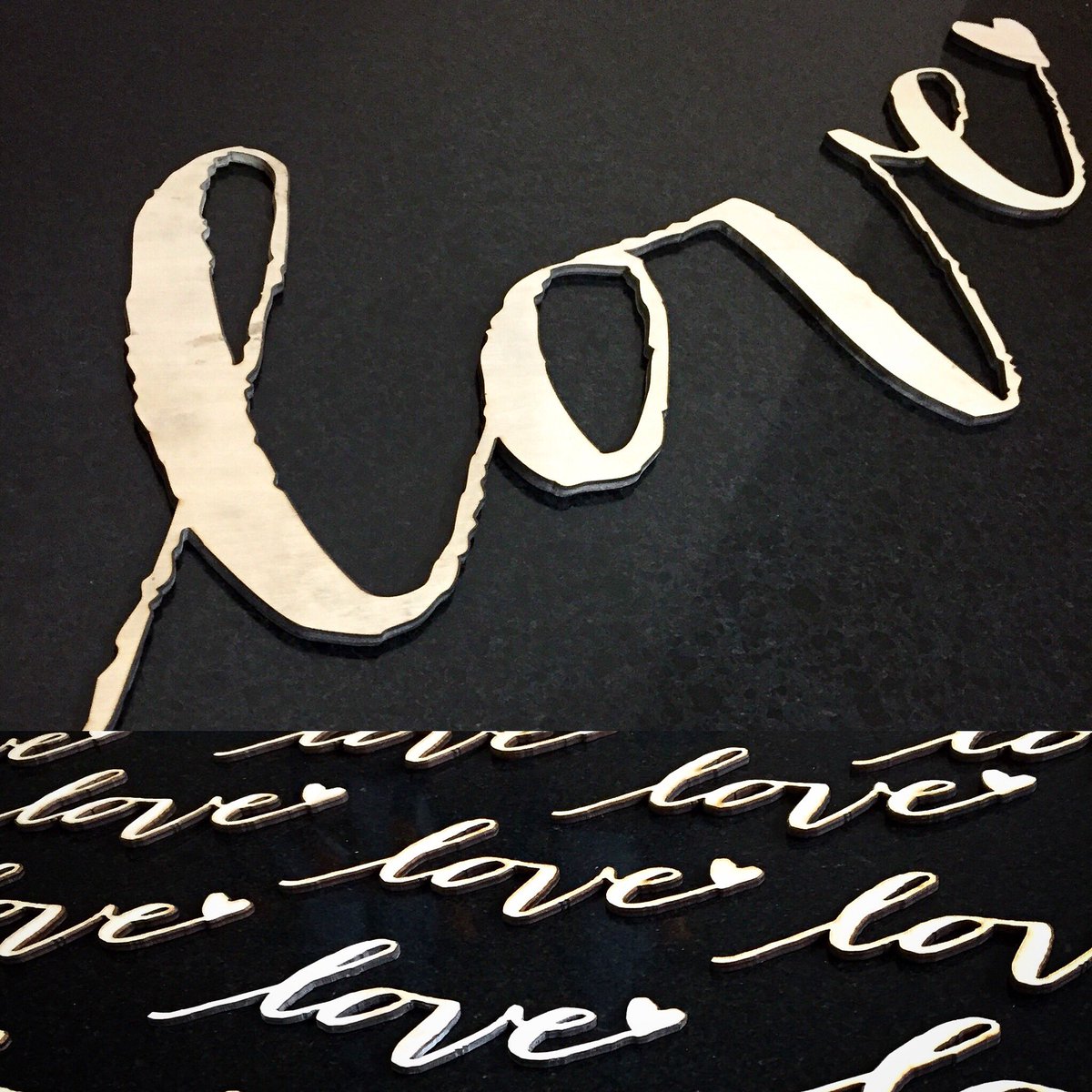 VibeLaser's tweet photo. Laser cut wood words for any occasion https://t.co/99wMMQQPTO https://t.co/yrZfCJAz5L
