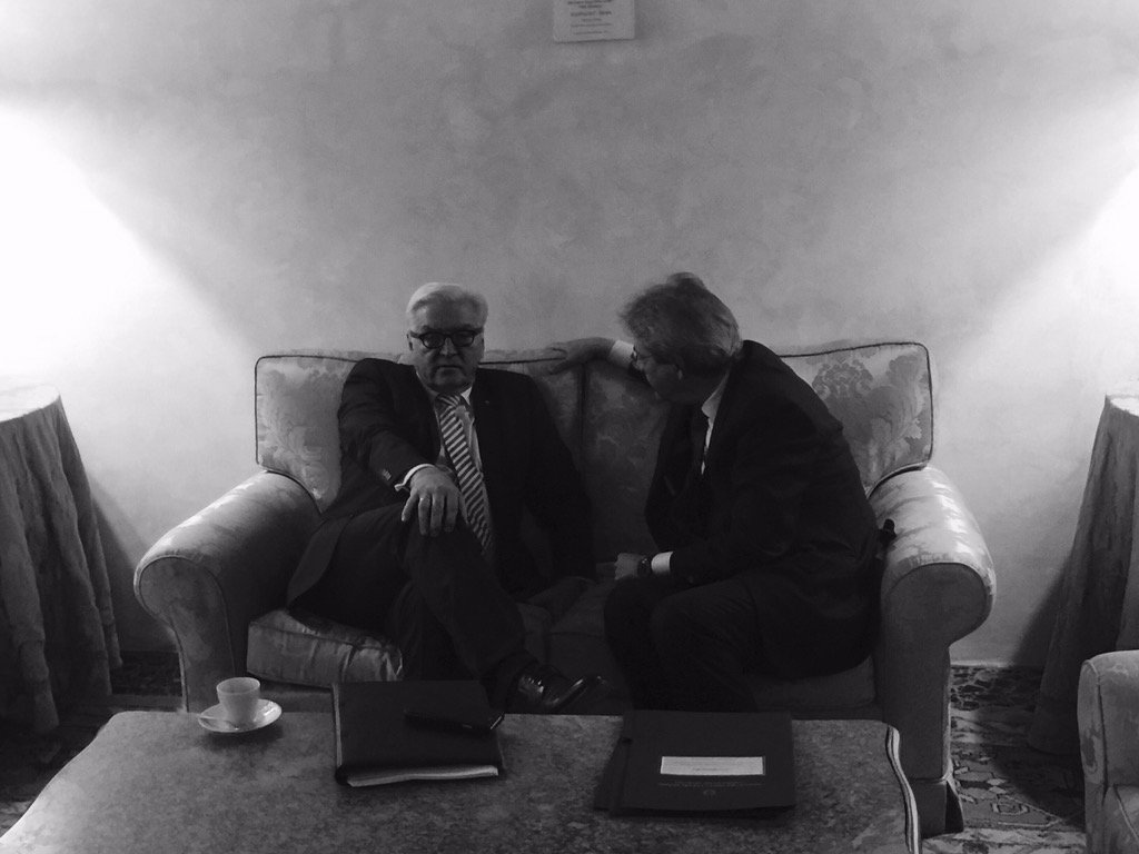 stefanover's tweet photo. Talks in #VillaMadama #EUfounders in #Rome @PaoloGentiloni #Steinmeier @GermanyDiplo @ItalyMFA https://t.co/47HwNvJVUt