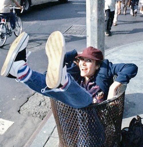 "Greetings from your favorite trash can!"
