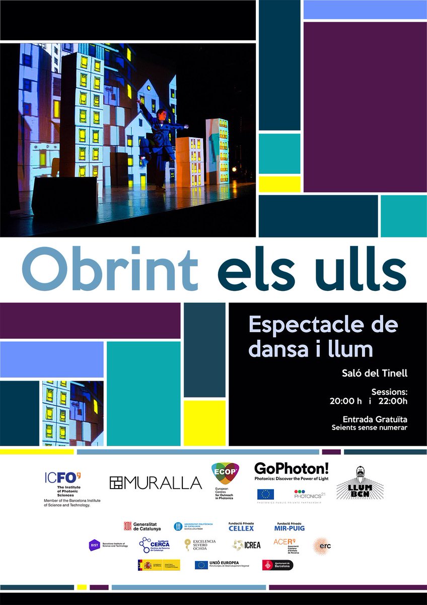 This Sat: dance+light show organized by <a href="/ICFOnians/">ICFO</a> w/in <a href="/bcn_ajuntament/">Ajuntament de Barcelona</a> #LlumBCN16 light festival 2 close GoPhoton!