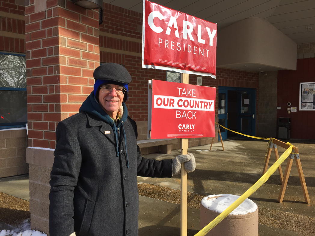 Schreibernews's tweet photo. State Rep. Michael Vose, R-Epping, has been the only person w/ a campaign outside Epping polls all morning! #FITN https://t.co/UjG3cWIpkp