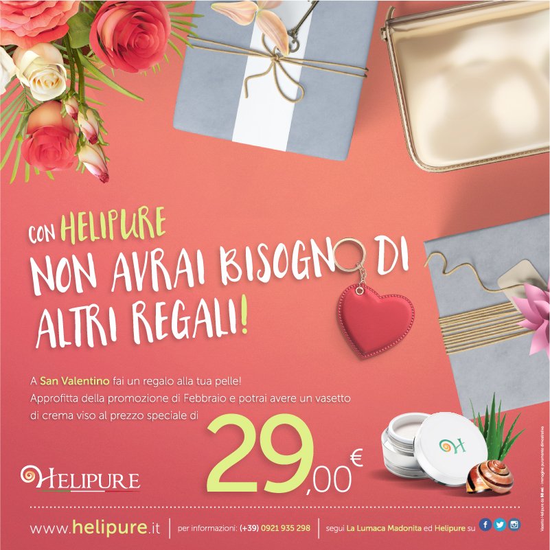 Helipure's tweet photo. A #SanValentino non hai bisogno di altri regali! Scopri #Helipure ad un prezzo speciale! https://t.co/bDIP7VN343 https://t.co/zVWDmS5MwK
