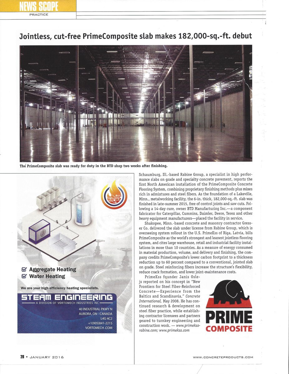 GresserCo's tweet photo. PrimeComposite project article, Concrete Products Magazine "World of Concrete Issue". #PRIMEKSS #GRESSER #BTD #APPRO https://t.co/Nrdh2sr7YZ
