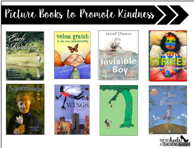 ONTSpecialNeeds's tweet photo. Picture books to promote #Kindness. Add these to your class library/learning commons. https://t.co/jBSxufOx3D