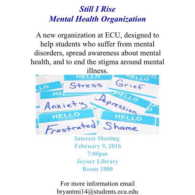 You never know who may need this. Pass it on. Show up 💙✊🏾 #StillIRise #ECU