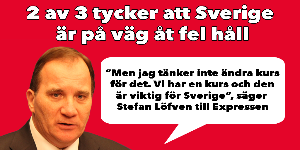 mufswe's tweet photo. Sverige går åt fel håll. Löfven fortsätter hålla kursen! #slogik #fortsättkämpa #svpol https://t.co/AwstIzsoSt