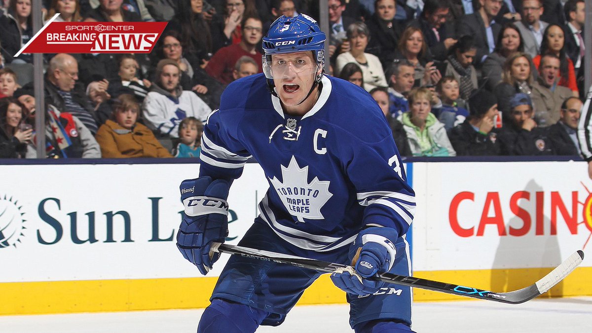 SportsCenter's tweet photo. BREAKING: Maple Leafs trade captain Dion Phaneuf to Senators in nine-player deal. https://t.co/gEm1QTB41x