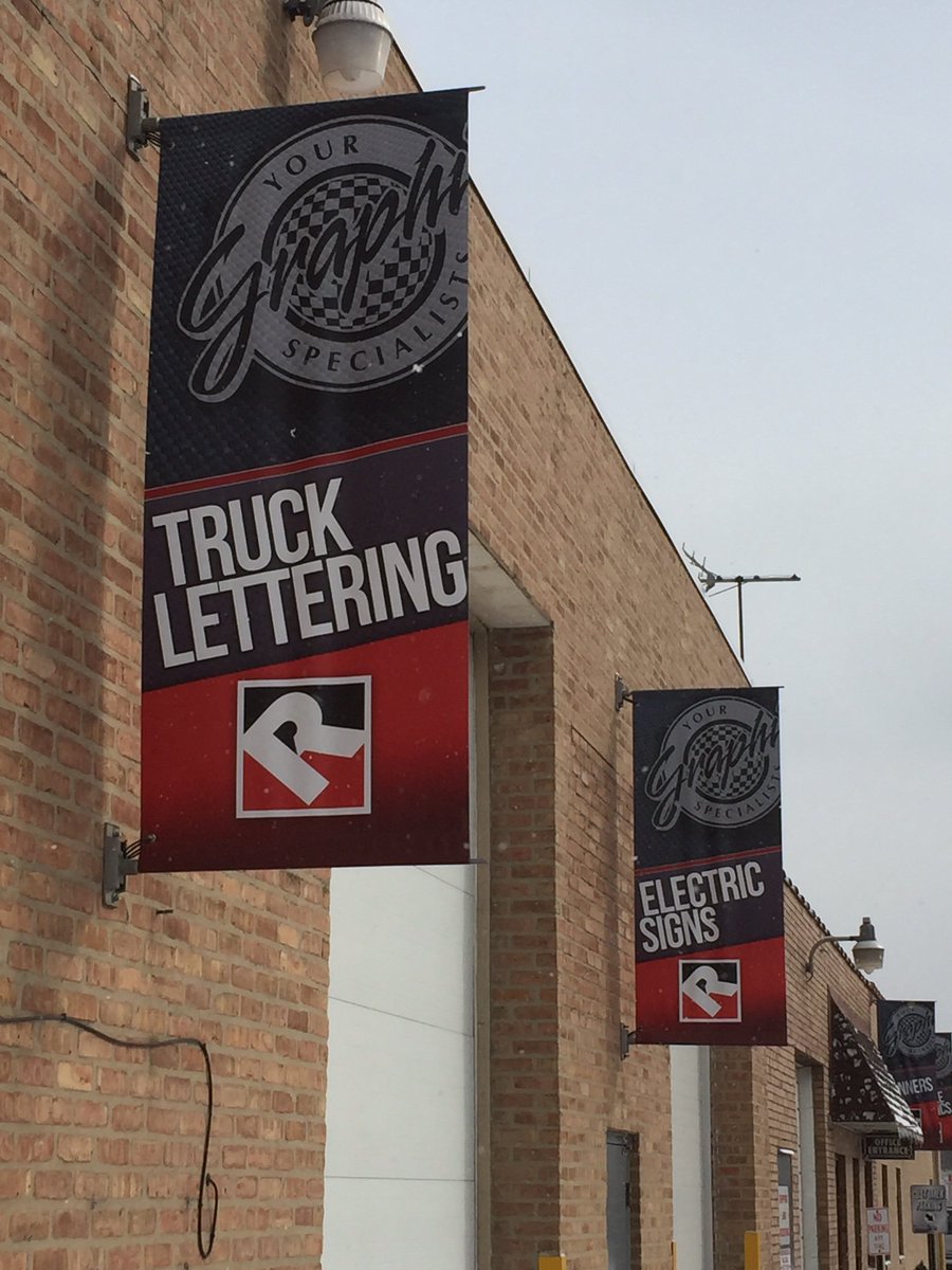 roedainc's tweet photo. Nothing like some new red&black #banners and #windowperfs that'll stand out in this snowy weather! #DigitalGraphics https://t.co/CMMVtqwuXr
