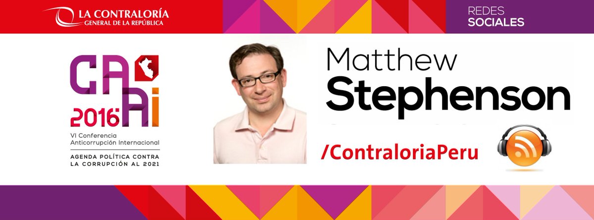 ContraloriaPeru's tweet photo. [AUDIO] Ponencia de #MatthewStephenson de @Harvard_Law en la #CAAI2016 ► https://t.co/F1ST4vmh1Z https://t.co/RNDJTfMKsZ