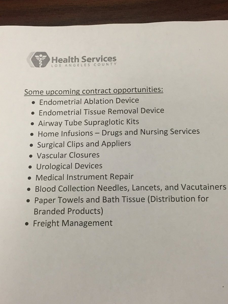 LACoSmallBiz's tweet photo. Are you a #smallbiz selling medical supplies? #ladhs is here #ContractConnectLACo https://t.co/js5DSwL2Wn