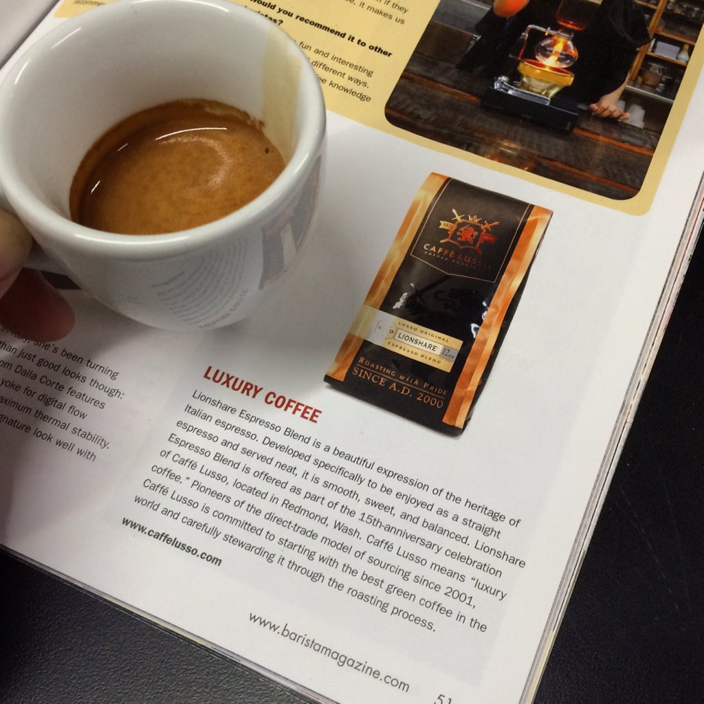 A little luxury coffee on page 51 of <a href="/BARISTAMAGAZINE/">Barista Magazine</a> . #coffee #espresso #lionshare